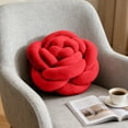 thumbnail image 4 of Rose Throw Pillow - 6.69x6.69in Woven Lumbar Pillow Cushion, Decorative Sofa Bed Accents Pillows for Living Room Office Chair, Soft Floral Home Decor, 4 of 7