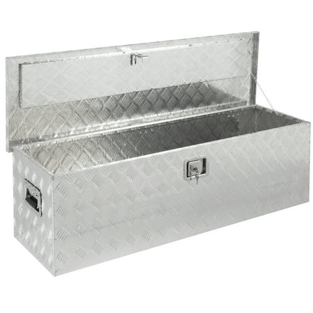 Best Choice Products 49in Lockable Aluminum Tool Box with Lock and 2 (Best Tool Box Liner)