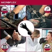 Ansell Microflex MidKnight MK-296 Disposable Nitrile Gloves, 5.9mil, Black Small, Case of 1000