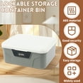 thumbnail image 3 of Lockable Storage Container Plastic Lockable Storage Box 4 Digit Password Storage Organizer High Security Lockable Storage Bin Sturdy Lockable Storage Bin Portable Locking Box for Home-gray-, 3 of 10