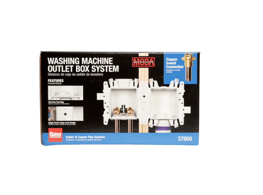 Oatey Moda Quarter turn ball valve Copper sweat Washing machine Outlet Box