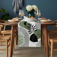 thumbnail image 2 of Boho Geometric Table Runner - 120 Inch Long, Kitchen Dining Table Runner Dresser Scarves, Green Ethnic Abstract Stripes Motifs Farmhouse Decor for Coffee Tables Wedding Party Banquet, 2 of 8