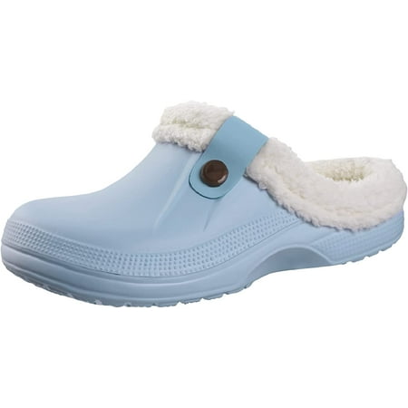 

Classic Fur Lined Clog Waterproof Winter House Slippers for Women Men