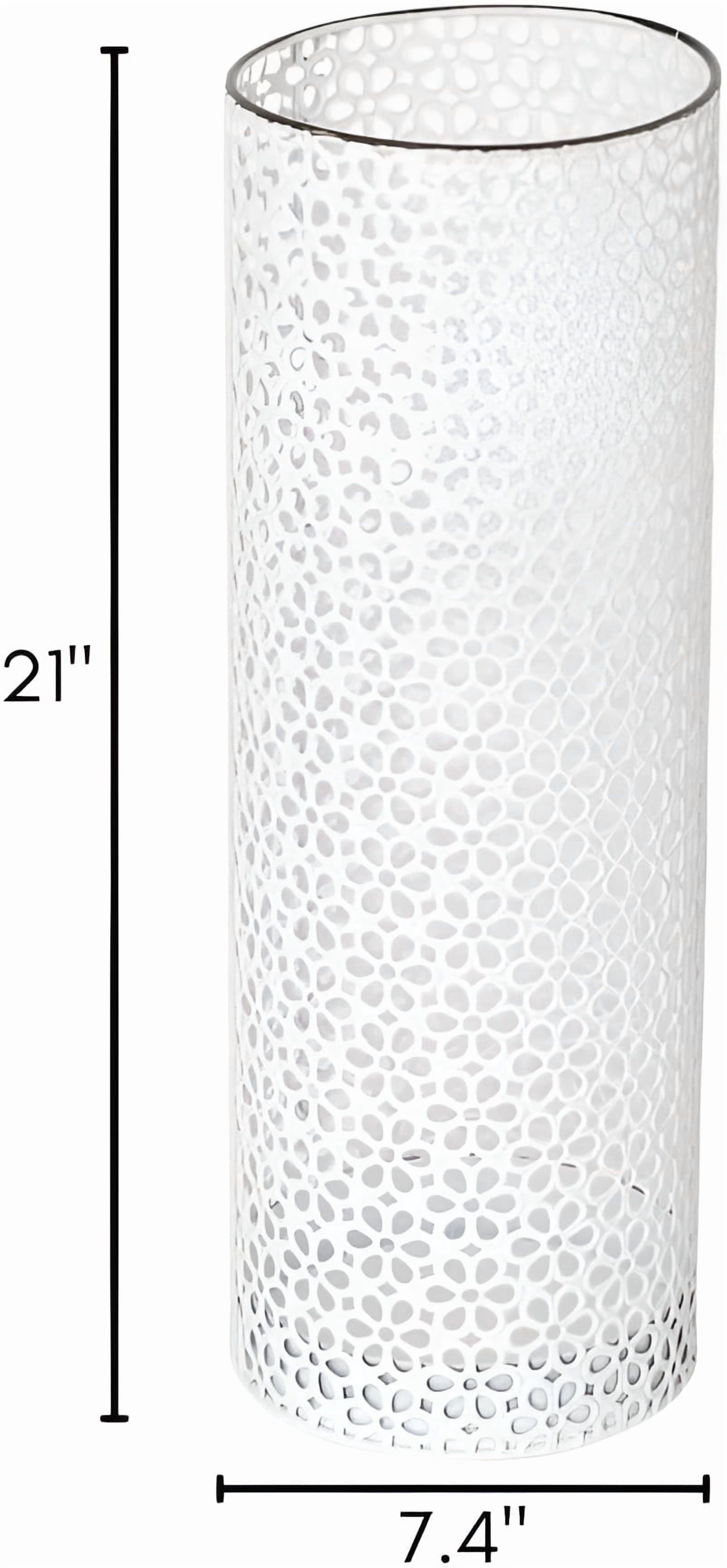 Concepts 8x20 inch Heavy Duty Metal Umbrella Stand - White Floral Lace