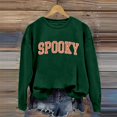 thumbnail image 4 of Halloween Sweatshirt for Women Casual Long Sleeve Pullover Sweatshirt for Daily Comfort and Style Green L, 4 of 5