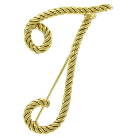 Initial Letter Brooch Pin -