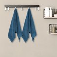 thumbnail image 5 of REGALWOVEN Cotton Striped Pattern 2 Pack Hand Towels, Highly Absorbent Decorative Towels for Bathroom Dark Blue 14" x 30", 5 of 6