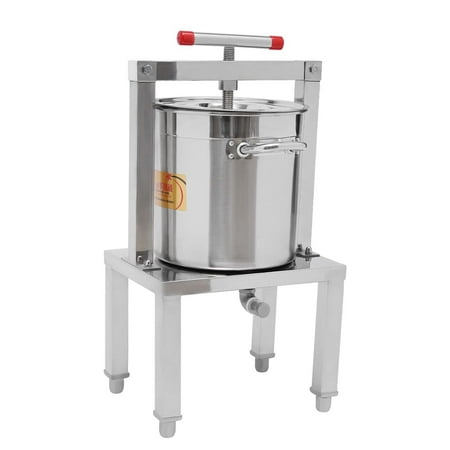 

13.25L Manual Stainless Steel Fruit Honey Presser Beeswax Extractor Wax Cider Wine Fruit Presser Beekeeping Machine Apple Press Wine and Juice Making