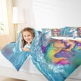 thumbnail image 3 of Metsweet Dreamy Unicorn King Size Comforter Sets 3pcs, Cartoon Ocean Mermaid Comforters King Size,1 Comforter and 2 Pillowcases, 3 of 6