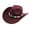 09# Coffee, variant on Qwertyu Western Cowboy Hat for Men Women Classic Roll Up Fedora Hat Cowgirl Cap with Buckle Belt Brown