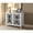 White, variant on Durable composite wooden wine cabinet with magnetic catch door and open component for decor in dining rooms