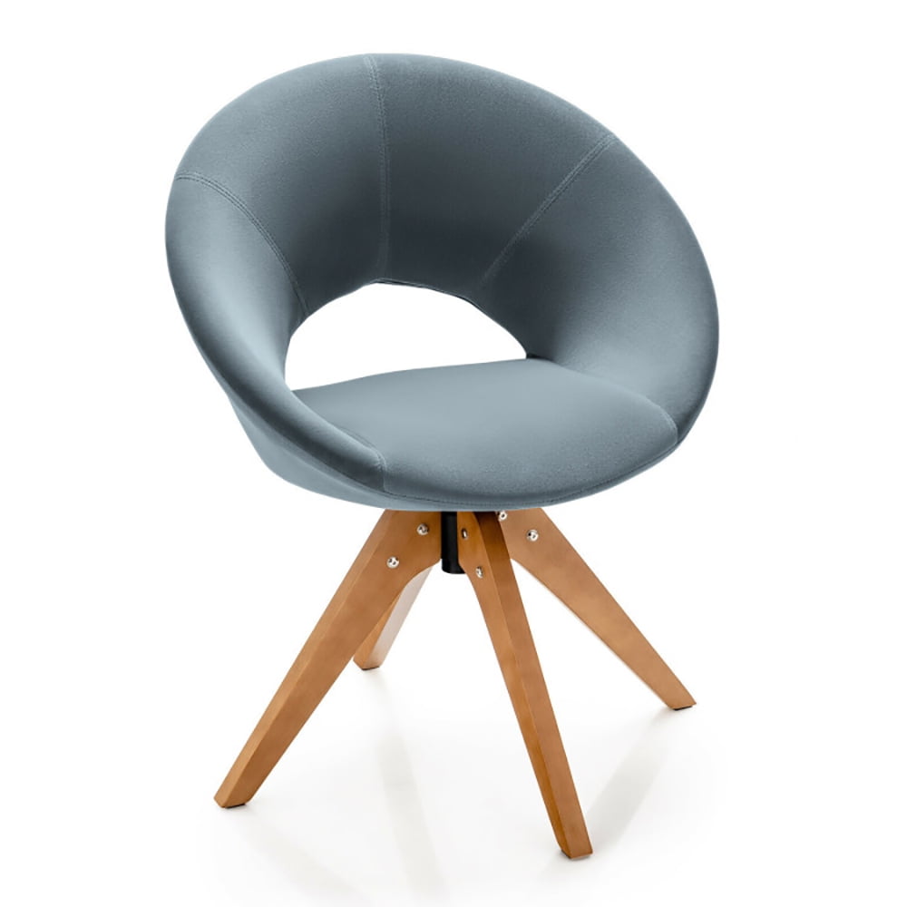 Finihen Swivel Accent Chair, Swivel Chair with Oversized Upholstered Seat, for Home, Office, Gray