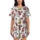 thumbnail image 1 of Fotbe London Landmark1 Conjunto de Pijama Estampado para Mujer, 2 Piezas, Ropa de Dormir con Camiseta de Manga Corta y Shorts Suaves-Small, 1 of 6