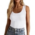 thumbnail image 2 of Lumtrix Tank Tops for Women 2026 Summer Sleeveless Scoop Neck Ribbed Tops Cute Spring Casual Fitted Basic Cami Shirts White 2XL, 2 of 4