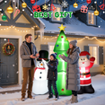 thumbnail image 3 of 8Ft Inflatable Christmas Tree with Santa Claus and Snowman, Built-in Bright LED Lights for Outdoor Yard Garden Holiday Decoration, 3 of 7