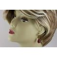 thumbnail image 2 of 14k Gold Filled Quartzite Earrings Mosaic Coppery Red Green Blue Smooth Cut Teardrops Designed for Adult Women, 2 of 5
