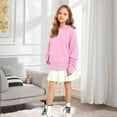 thumbnail image 3 of AINIYS Girls Oversized Hoodies Long Sleeve Fleece Side Slit Sweatshirts Pullover Casual Comfy Tops with Thumb Holes Pink 11 Years, 3 of 4