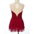 thumbnail image 4 of TSSOE Girls Mesh Splice Roller Figure Ice Skating Dress Ballet Tutu Leotard Dress Competition Dance Costume Red 8, 4 of 7