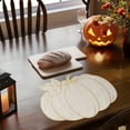 thumbnail image 6 of Heat-Resistant Pumpkin Placemat - Embroidered Table Mat Insulated Dining Protector Holiday Kitchen Decor Washable Fabric Table Setting(Beige), 6 of 6