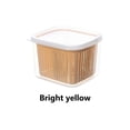 thumbnail image 2 of Yuarrent Caja de mantenimiento fresco PP refrigerador jengibre ajo escurridor con tapa cuadrada filtro de conservación de frescura cesta cocina Organizadores de utensilios de cocina Amarillo Yuarrent HA070893-02, 2 of 6