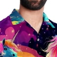 thumbnail image 5 of Robot Unicorn Attack Men's Short Sleeve Shirts with Spread Collar Tops, Casual Printed Poplin Shirt, Button Down Short Summer Beach Shirts - Unisex, 5 of 6