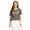 Black, variant on Women’s Hole Detail Short Sleeve Athleisure Crop Top, Khaki, M