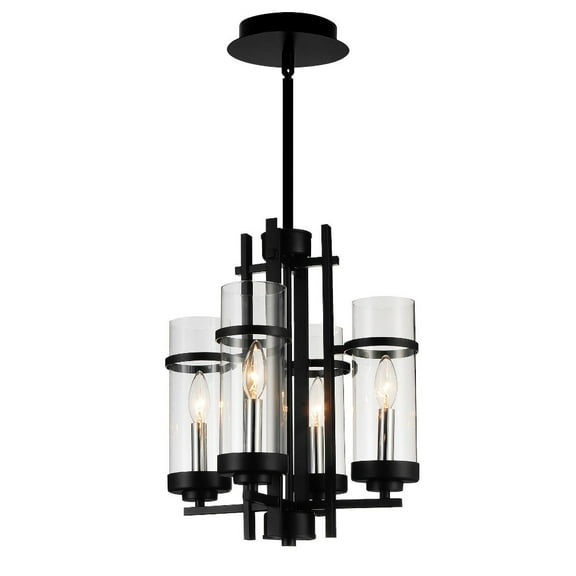 CWI Lighting Sierra 4 Light Up Contemporary Metal Mini Pendant in Black