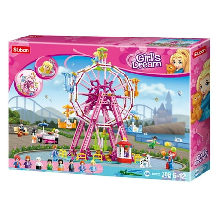 Sluban Kids Girls Dream Ferris Wheel 789 Pc Building Blocks for Kids Colorful 3D Stackable Toys