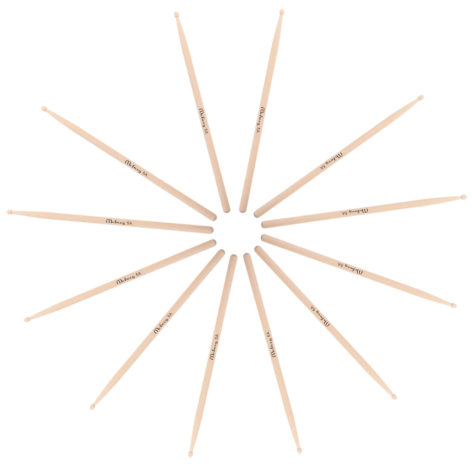 WHAMVOX Maple Wood Drum Sticks for Drummer with Smooth Surface and Durable Design 5A 12 Pieces