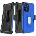 thumbnail image 3 of For Apple iPhone 14 Plus (6.7") Armor Belt Clip with Credit Card Holder ID Slot, Holster, Kickstand Heavy Duty Hybrid Cover ,Xpm Phone Case [ Blue ], 3 of 10