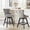 Gray, variant on DONICK Velvet Swivel Bar Stools,Upholstered Counter Height Tuft Nailhead Wood Legs Footrest for Dining Room,Island,Bar,Kitchen(Beige,Set of 4)