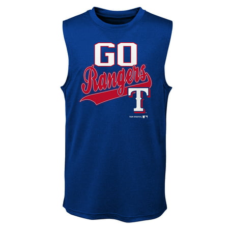 MLB Texas RANGERS TEE Sleeveless Boys Fashion Jersey Tee 100% Polyester Quick Dry Alternate Color Team Tee 4-18