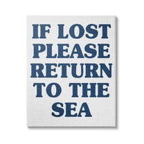 Stupell Industries Return to Sea Phrase Nature Painting Gallery Wrapped Canvas Art Print Wall Art, 16 x 20