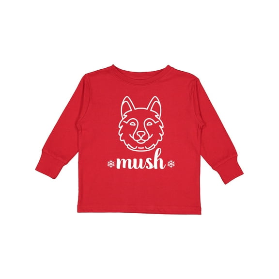 Inktastic Husky Sled Dog Mush Boys or Girls Long Sleeve Toddler T-Shirt