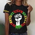 thumbnail image 2 of Raeneomay Oversized T Shirts for Women Casual Black Slave Liberation Day Printed Round Neck Short Sleeved T-Shirt Top, 2 of 5