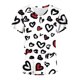 thumbnail image 3 of Fiudx Ofertas Relámpago Blusa de Manga Corta con Cuello En V para Mujer, Uniforme, Blusa con Bolsillos Estampados para El Día de San Valentín, 3 of 4