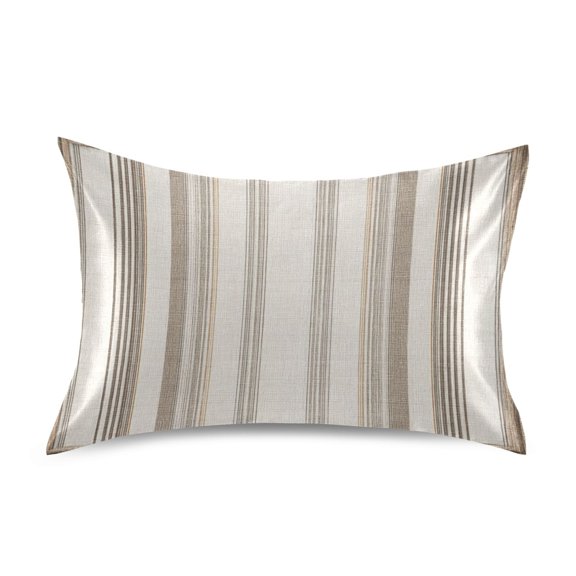 Silky Satin Standard Pillowcases For Hair And Skin Beige Stripes