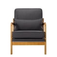 thumbnail image 5 of Gewnee Accent Chair Mid-Century Modern Chair with Pillow Upholstered Lounge Arm Chair with Solid Wood Frame & Soft Cushion for Living Room, Bedroom, Balcony, 5 of 12