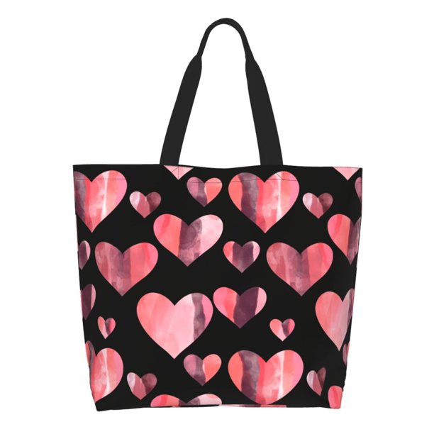 Easygdp Hearts Bolsas Tote para Mujer, Bolsos de Hombro para Viaje, Bolsos de Mano de Gran Capacidad para Compras y Trabajo