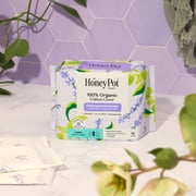 Honey Pot 100% Organic Cotton Cover Calming Herbal Infusion Super Pads, 16 Count