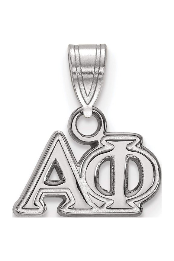 Sterling Silver Rh-Plated Logoart Alpha Phi Small Pendant (12 X 12) Made In United States ss002aph