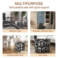 thumbnail image 4 of 15” Black Stylish Vintage Linen Fabric Cross Weave Square Modern Chair Modern Home Upholstered Seating, 4 of 7