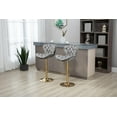 thumbnail image 2 of SLEERWAY Modern Swivel Bar Stools Set of 2 Counter Stools for Kitchen Counter Velvet Bar Chairs Gold Barstools Bar Height Kitchen Stools for Island Back Sillas para Barra De Cocina (2 Pack, Grey), 2 of 10