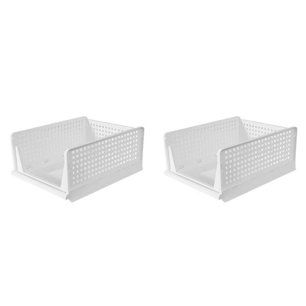 2X Caja de Almacenamiento Apilable para Armario, Plegable y Multifunción, Ideal para Guardar Ropa en el Armario. Cajón para Guardar Ropa.