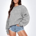 thumbnail image 2 of WZXFASHION Chandail à Capuche à Manches Longues Col Rond Imprimé Lettre Mode Femme Chandail 50 % de Réduction Liquidation Chandail Oversize, 2 of 6