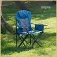 thumbnail image 4 of ARROWHEAD OUTDOOR Portable Folding Camping Quad Chair w/ 6-Can Cooler, Cup & Wine Glass Holders, Heavy-Duty Carrying Bag, Padded Armrests, Headrest, Supports up to 450lbs, USA-Based Support (Blue), 4 of 8