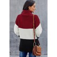 thumbnail image 3 of Women's Black/Green Turtleneck Color Block Pullover Sweater, 3 of 9