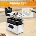 thumbnail image 6 of 1700W 3L Electric Deep Fryer - Stainless Steel with Removable Basket Temperature & Time Control  Odor-Free Filter View Window Lid Dishwasher Safe for Home Usehwasher Safe, 6 of 7