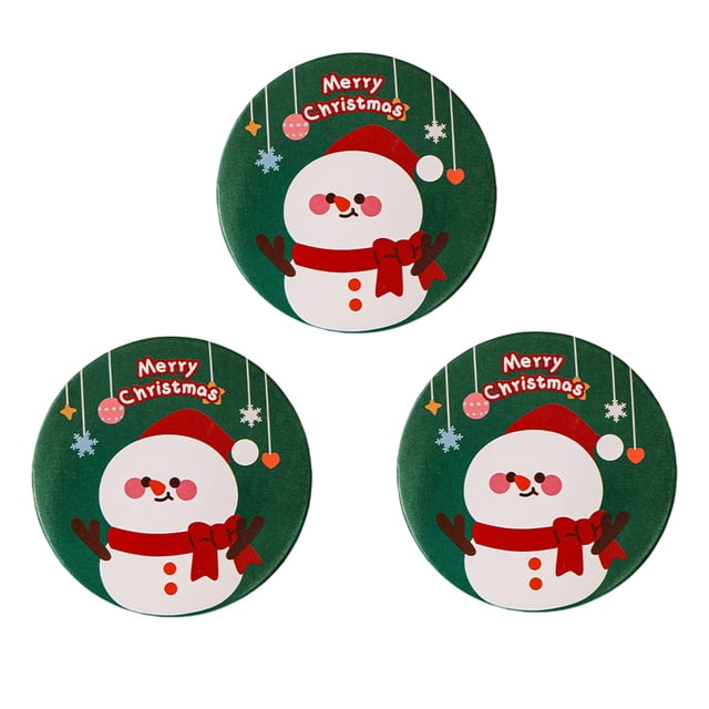 LCXmlly Dressing Mirror Portable Christmas Mirror Set 3Pcs Cartoon Design Vibrant Colors Easy to Carry