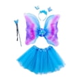 thumbnail image 3 of 4x Girls Fairy Costume Set Fairy Wing Outfit Princess Tutu Skirts Dress up Blue, 3 of 10